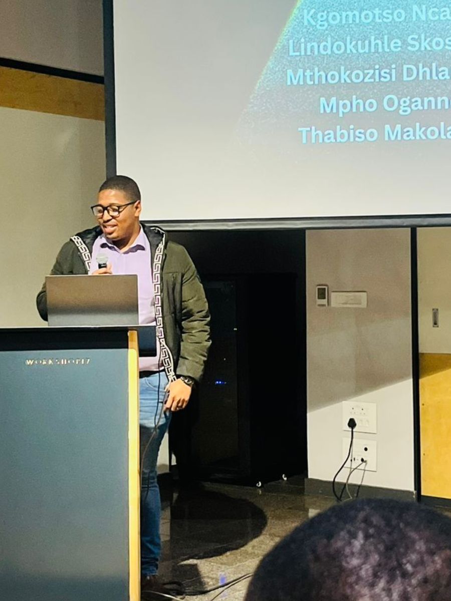 Lindokuhle Skosana keynote speaking at tech conference